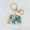 Wrapables Crystal Bling Keychain, Keyring Purse Handbag Pendant Charm, Blue Opulent Elephant